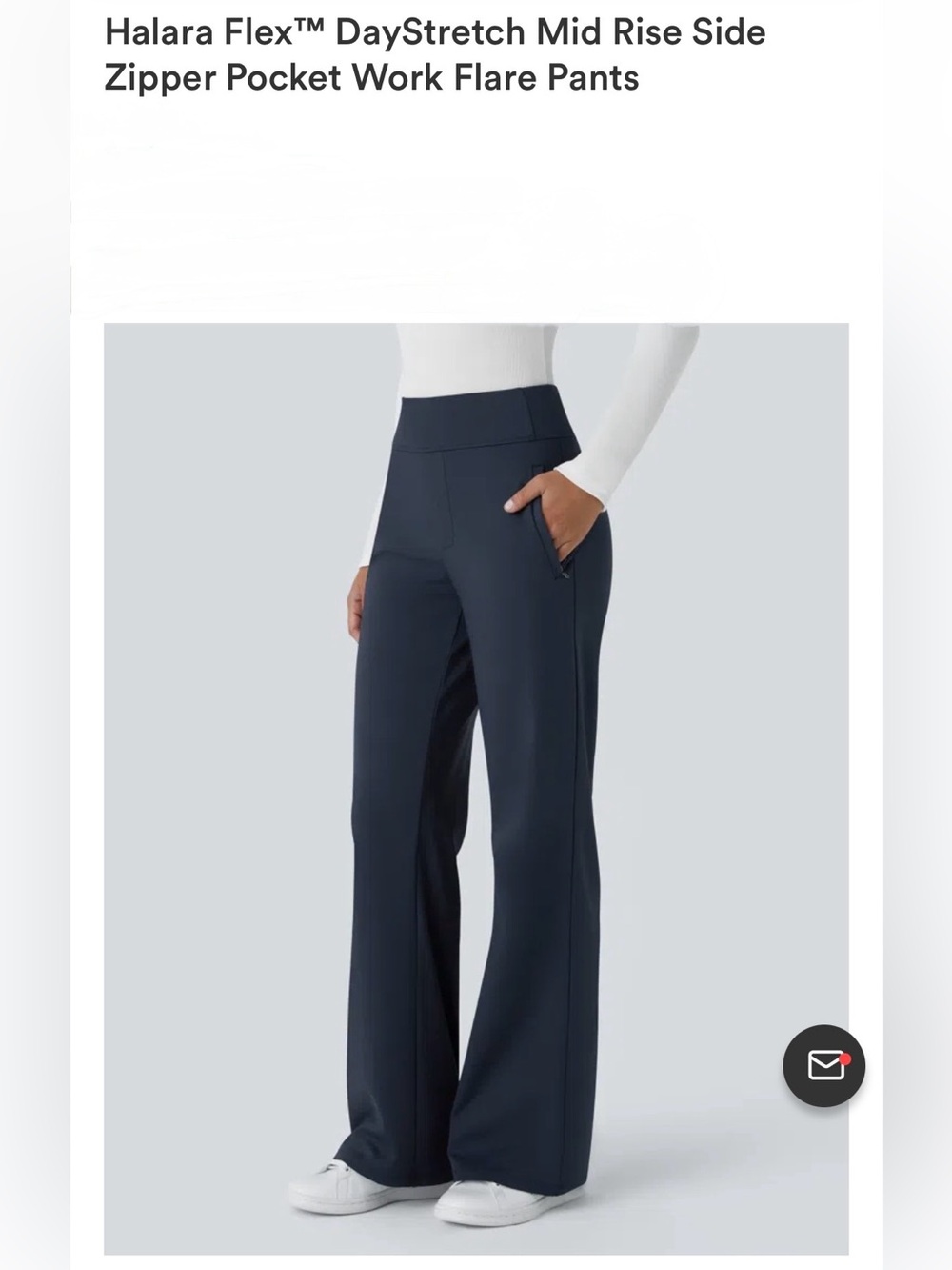 HALARA Navy High-Waist Wide-Leg Flare Pants